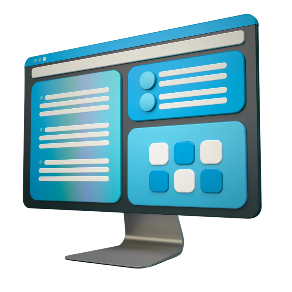 Un monitor de computadora con fondo azul.